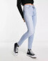 Фото #1 товара Only Blush skinny jeans with frayed hem in light blue