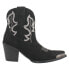 Dingo Joyride Embroidered Snip Toe Cowboy Booties Womens Black Casual Boots DI54