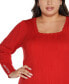 ფოტო #4 პროდუქტის Plus Size Square Neck Sweater