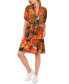 ფოტო #1 პროდუქტის Women's Floral Short-Sleeve Babydoll Dress