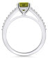 Фото #3 товара Peridot (1-1/2 ct. t.w.) and Diamond (1/6 ct. t.w.) Ring in 14K White Gold