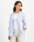 ფოტო #1 პროდუქტის Women's Double-Crepe Button-Down Roll-Tab-Sleeve Shirt