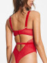 Фото #3 товара ASOS DESIGN Viv lace and mesh underwired body in red