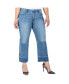 Plus Size Grommet Leg Released Hem Ankle Jeans