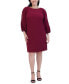 Plus Size Stretch-Crepe Lace-Sleeve Dress