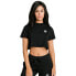 ფოტო #3 პროდუქტის SIKSILK Black Essential Retro Box Fit Crop short sleeve T-shirt