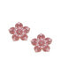 Women's Pink Embellished Flower Stud Earrings