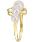 ფოტო #4 პროდუქტის Cultured Freshwater Pearl (5 - 7-1/2mm) Heart Ring in Gold-Tone Plated Sterling Silver