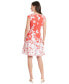 Фото #2 товара Women's Printed Cap-Sleeve Fit & Flare Dress