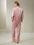 Фото #2 товара Women's 22MM Gold Piping Silk Pajamas Set