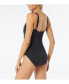 Фото #2 товара Women's Missy Palm Shadows Scoop Neck one Piece Swimsuit
