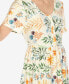 ფოტო #3 პროდუქტის Women's Floral Short Sleeve Knee Length Dress