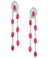 ფოტო #1 პროდუქტის Ruby (2-1/3 ct. t.w.) & Diamond (1/10 ct. t.w.) Navette Dangle Drop Earrings in 14k Gold