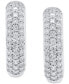 ფოტო #3 პროდუქტის Lab Grown Diamond Pavé Small Hoop Earrings (1 ct. t.w.) in Sterling Silver
