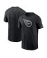 Men's Black Tennessee Titans Logo Essential T-shirt