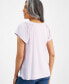 ფოტო #2 პროდუქტის Women's Pleated-Neck Short-Sleeve Top, Regular & Petite, Created for Macy's