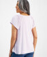 Women's Pleated-Neck Short-Sleeve Top, Regular & Petite, Created for Macy's