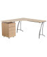 Фото #1 товара Laminate L-Shape Desk With Three Drawer Pedestal