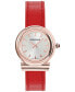 ფოტო #1 პროდუქტის Salvatore Women's Gancini Swiss Red Leather Strap Watch 28mm