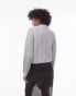 Topshop knitted cable micro cardi in grey