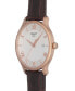 ფოტო #8 პროდუქტის Men's Swiss Tradition Brown Leather Strap Watch 42mm