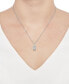 ფოტო #2 პროდუქტის Diamond Round & Baguette Cluster 18" Pendant Necklace (1/3 ct. t.w.) in Sterling Silver