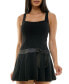 ფოტო #4 პროდუქტის Juniors' Drop-Waist Square-Neck Bow-Trim Dress