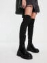 Фото #1 товара Simmi London Reign knitted over the knee second skin boots in black