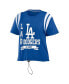 ფოტო #4 პროდუქტის Women's Royal Los Angeles Dodgers Cinched Colorblock T-shirt