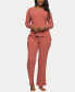 Фото #1 товара Women's Serena V-neck Pullover and Lounge Pant Set