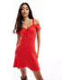 Фото #1 товара Miss Selfridge lace insert mini dress in red