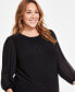 ფოტო #3 პროდუქტის Plus Size Shirred-Neck Blouse