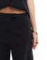 Фото #3 товара ASOS DESIGN linen blend mid rise wide leg trouser co ord in black