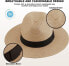 Фото #6 товара Maylisacc Panama Hat Men’s Women’s Summer Fedora Straw Hat Rollable UV Sun Hat