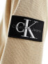 Фото #3 товара Calvin Klein Jeans badge logo waffle long sleeve t-shirt in sand