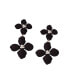 ფოტო #1 პროდუქტის Women's Black Flora Drop Earrings