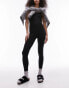 Topshop seamless square neck unitard in black