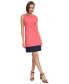 Petite Color-Blocked Boat-Neck Dress