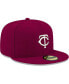 Фото #3 товара Men's Cardinal Minnesota Twins Logo White 59FIFTY Fitted Hat