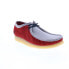 Фото #3 товара Clarks Wallabee VCY 26166291 Mens Red Suede Lace Up Chukkas Boots