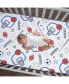 Baby Sports 100% Cotton Fitted Crib Sheet - Football/Basketball
