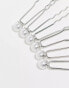 Фото #4 товара True Decadence pearl embellished hair pins in silver
