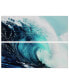 Blue Wave 1 2 Frameless Free Floating Tempered Glass Panel Graphic Wall Art, 24" x 63" x 0.2"