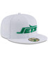 Фото #2 товара Men's White New York Jets Throwback Logo Omaha 59FIFTY Fitted Hat