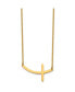 Yellow IP-plated Curved Sideways Cross Cable Chain Necklace