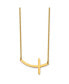 ფოტო #2 პროდუქტის Yellow IP-plated Curved Sideways Cross Cable Chain Necklace