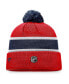 Men's Red, Navy Washington Capitals Breakaway Cuffed Knit Hat with Pom