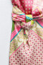 Фото #7 товара Платье из ткани с принтом в стиле пэчворк ZARA