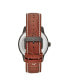 Men Davies Leather Watch - Black/Brown, 44mm