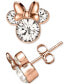 ფოტო #1 პროდუქტის Cubic Zirconia Minnie Mouse Stud Earrings in 18k Rose Gold-Plated Sterling Silver